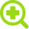 Medical magnifying glass icon