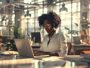 employee working on computer